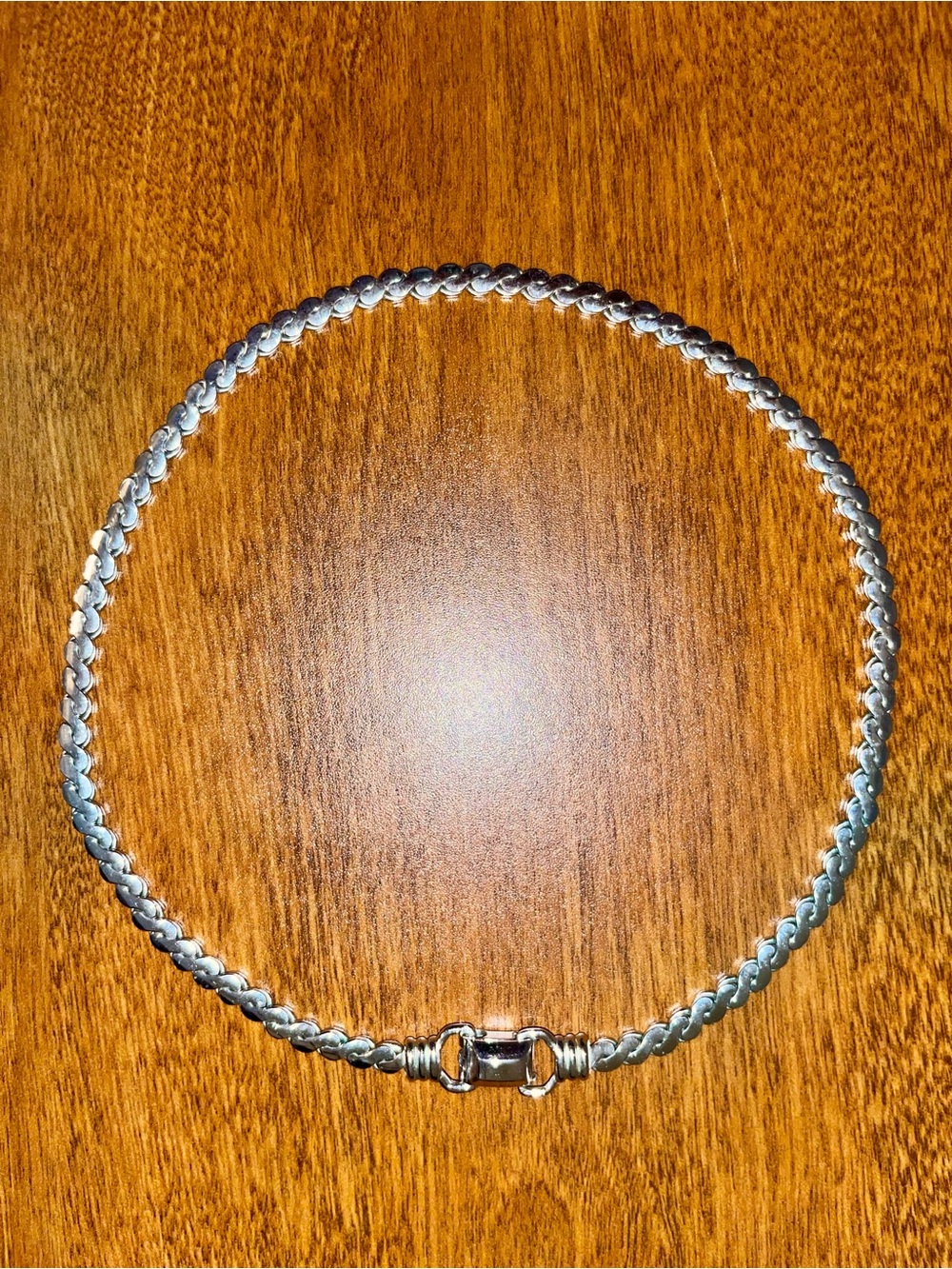 Vintage Coro Silver tone 15mm Rope Chain choker Necklace
